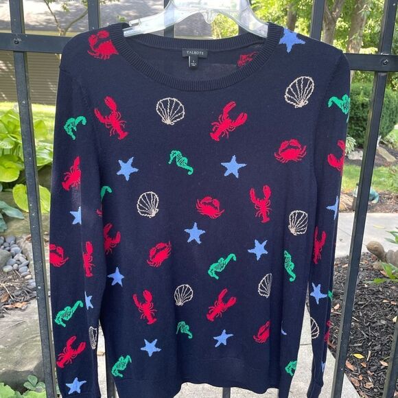 Talbots Sweaters - TALBOTS Down by the Sea  Nautical crewneck  sweater in navy